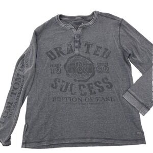 Tom Thompson Denim Henley shirt mens XL gray Drafted success edition of ease